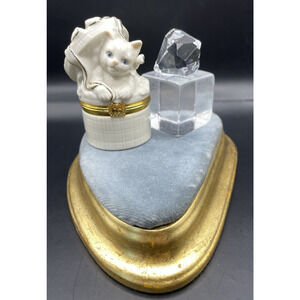 Handcrafted First Issue Lenox Treasures The Cat's Surprise Box- Trinket Box